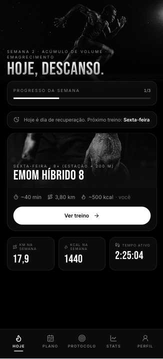 Tela inicial do StrongRun