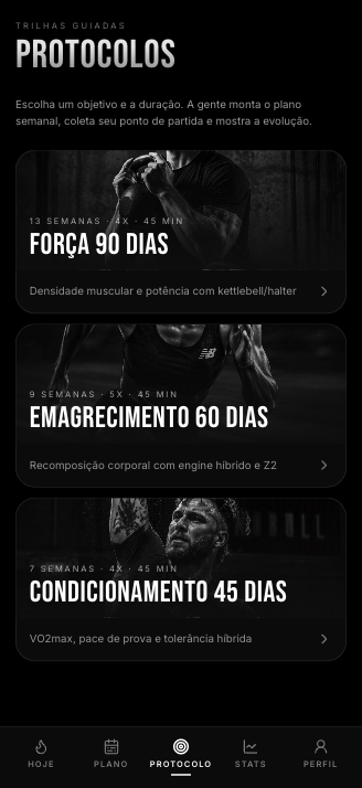 Protocolos de treino do StrongRun